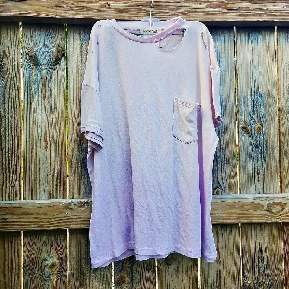 We The Free LUCKY Distressed Oversized Ombre Top